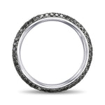 Fancy Black Round Diamond Wedding Set Rings