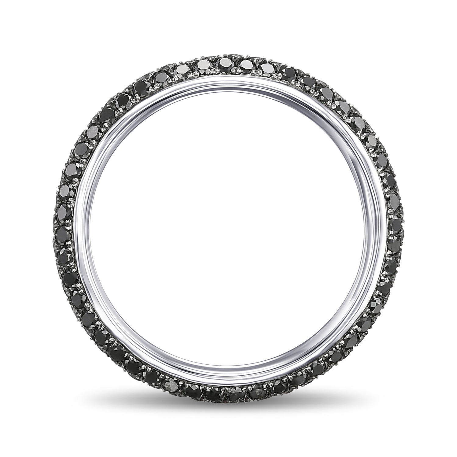 Fancy Black Round Diamond Wedding Set Rings