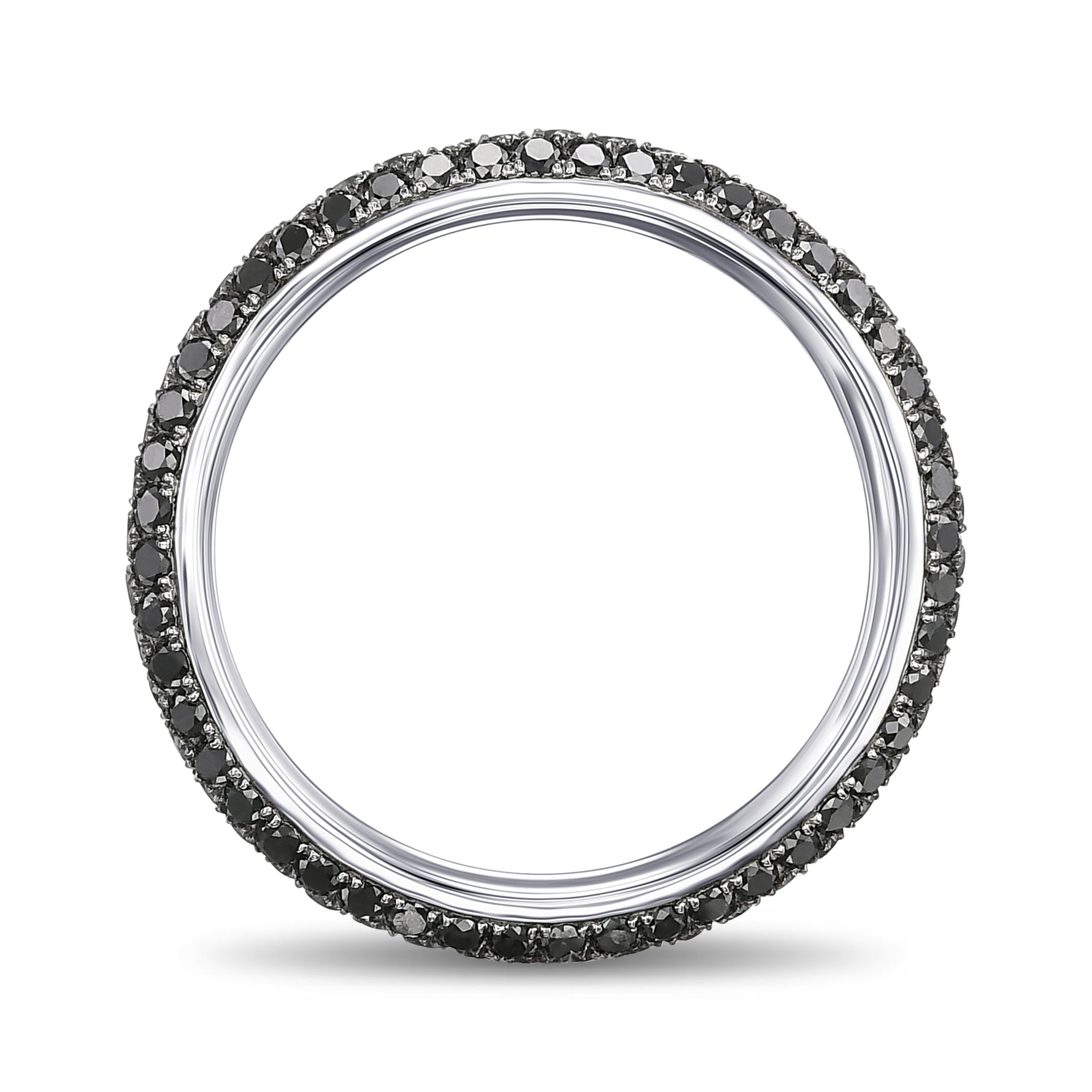 Fancy Black Round Diamond Wedding Set Rings