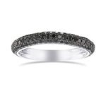 Fancy Black Round Diamond Wedding Set Rings