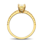 Fancy Yellow Radiant Side Stone Diamond Ring