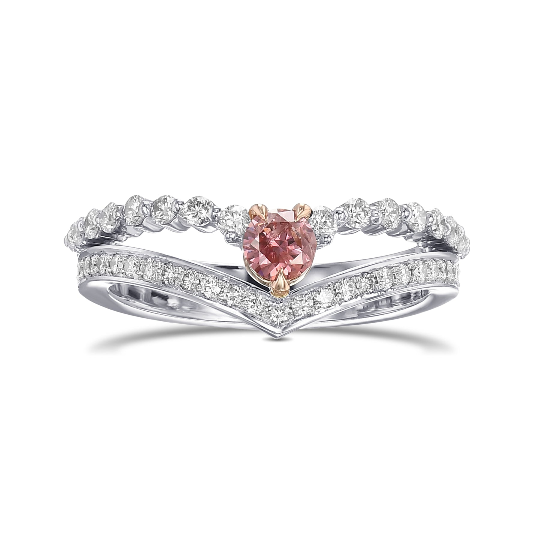 Pink Diamond Engagement & Wedding Ring Set