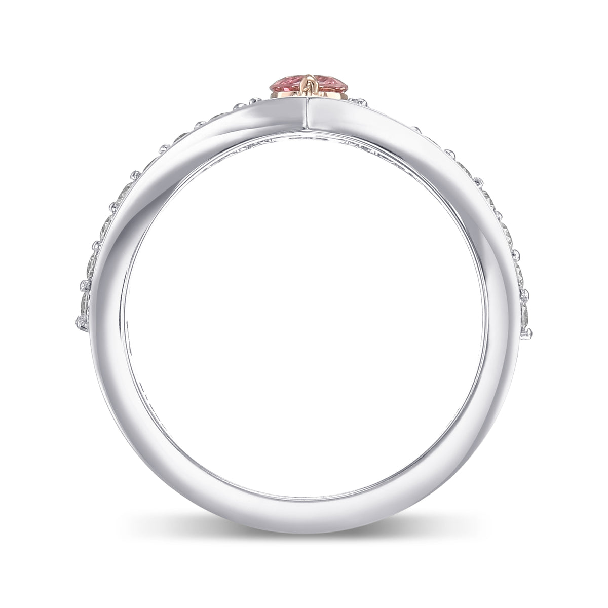 Pink Diamond Engagement & Wedding Ring Set