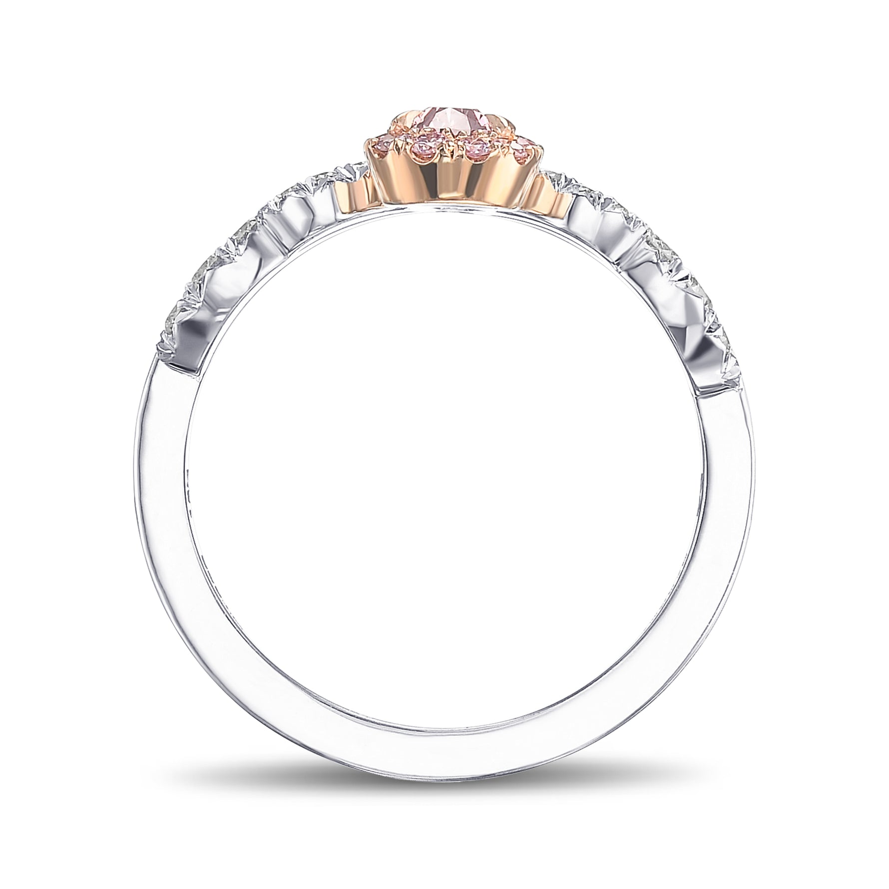 Pink Diamond Engagement & Wedding Ring Set
