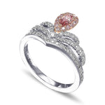 Pink Diamond Engagement & Wedding Ring Set