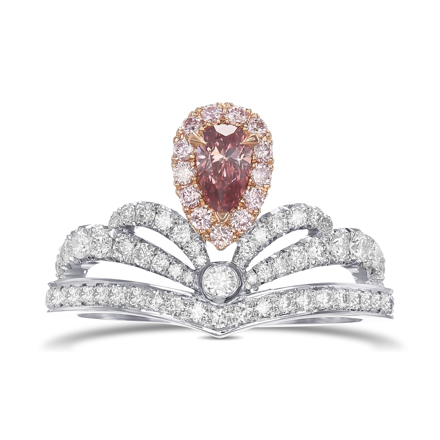 Pink Diamond Engagement & Wedding Ring Set