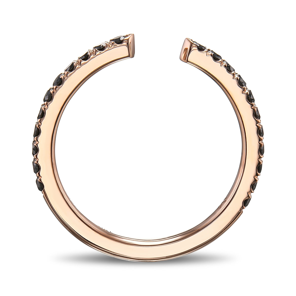 Open End Black (heated) Diamond Wedding Band