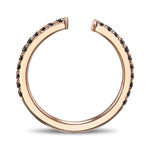 Open End Black (heated) Diamond Wedding Band