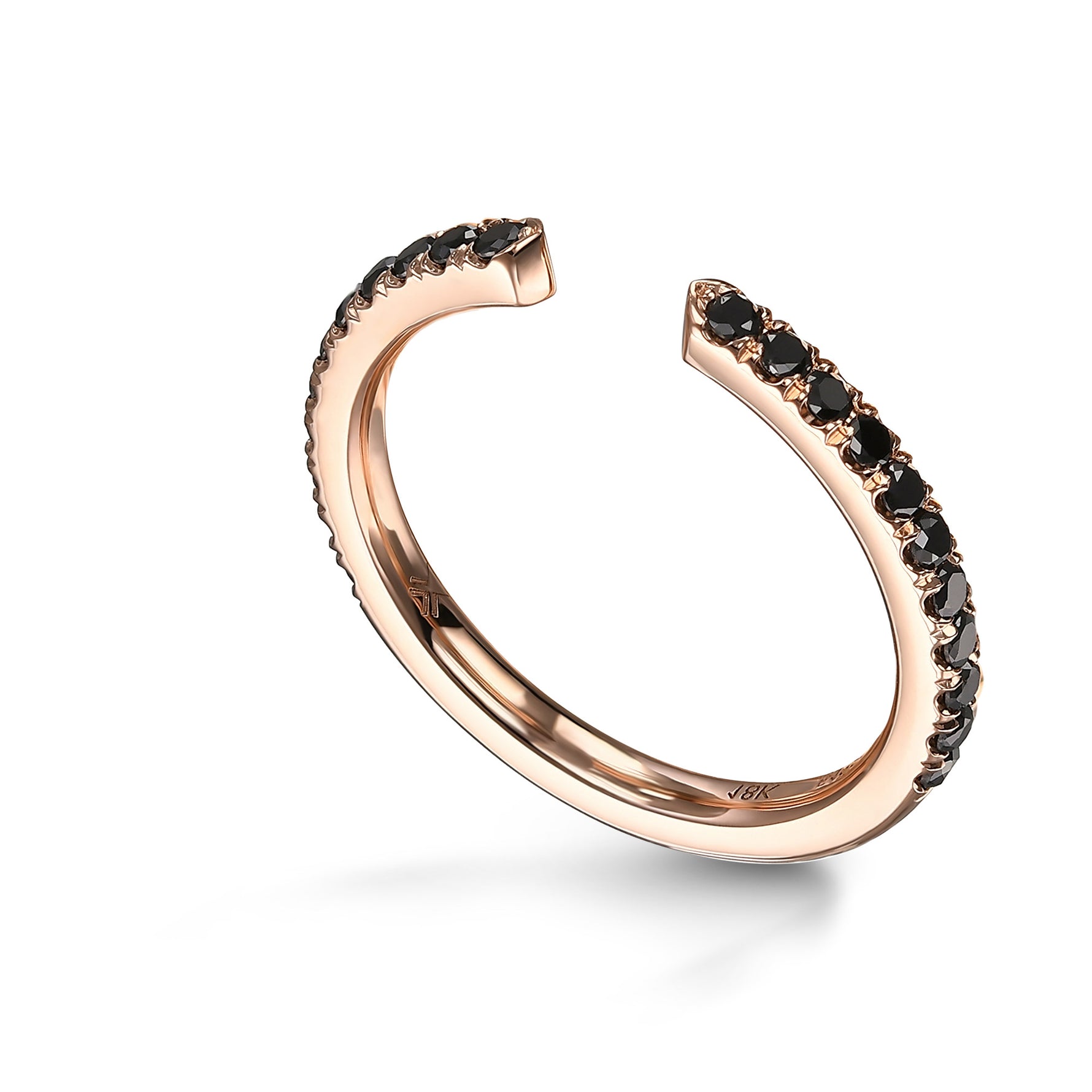 Open End Black (heated) Diamond Wedding Band