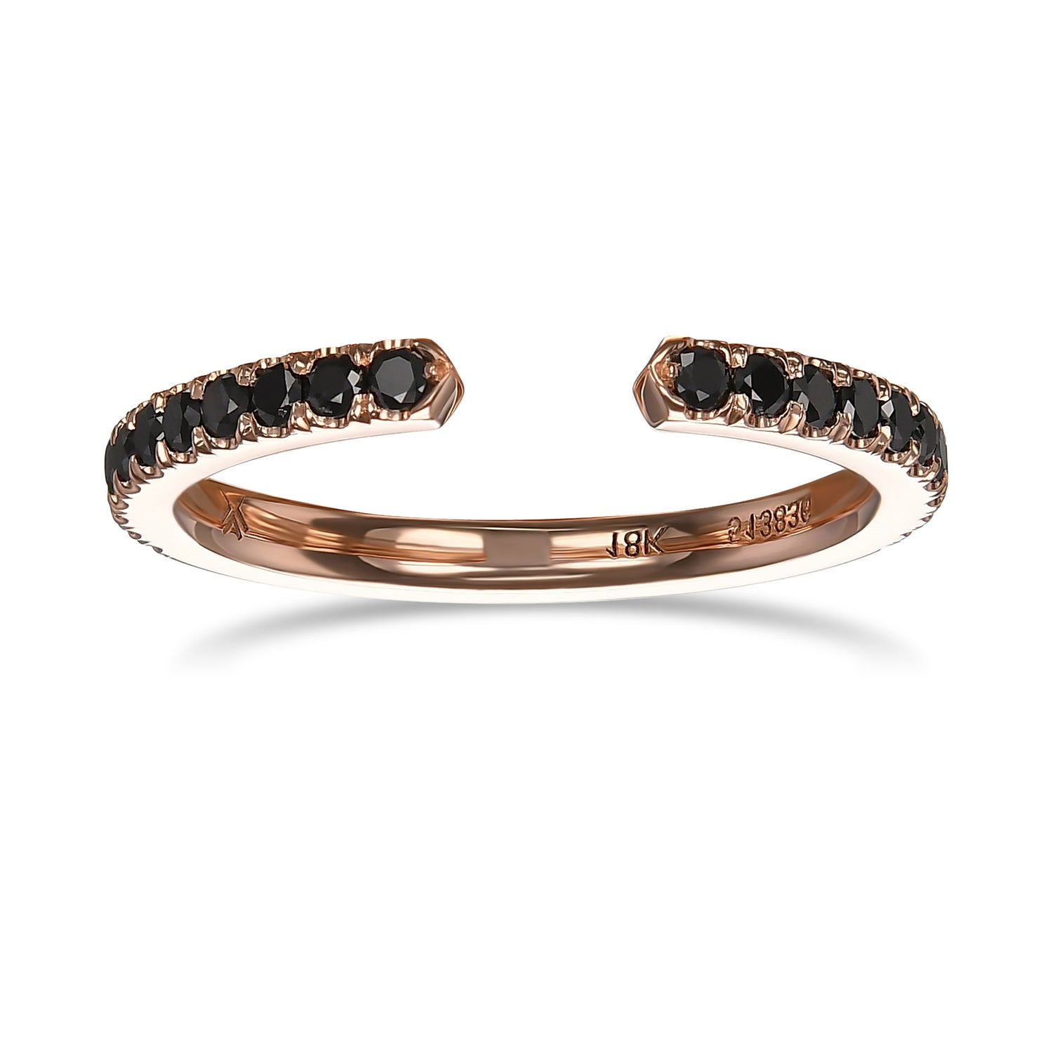 Open End Black (heated) Diamond Wedding Band