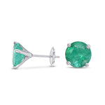 Round Emerald Stud Earrings