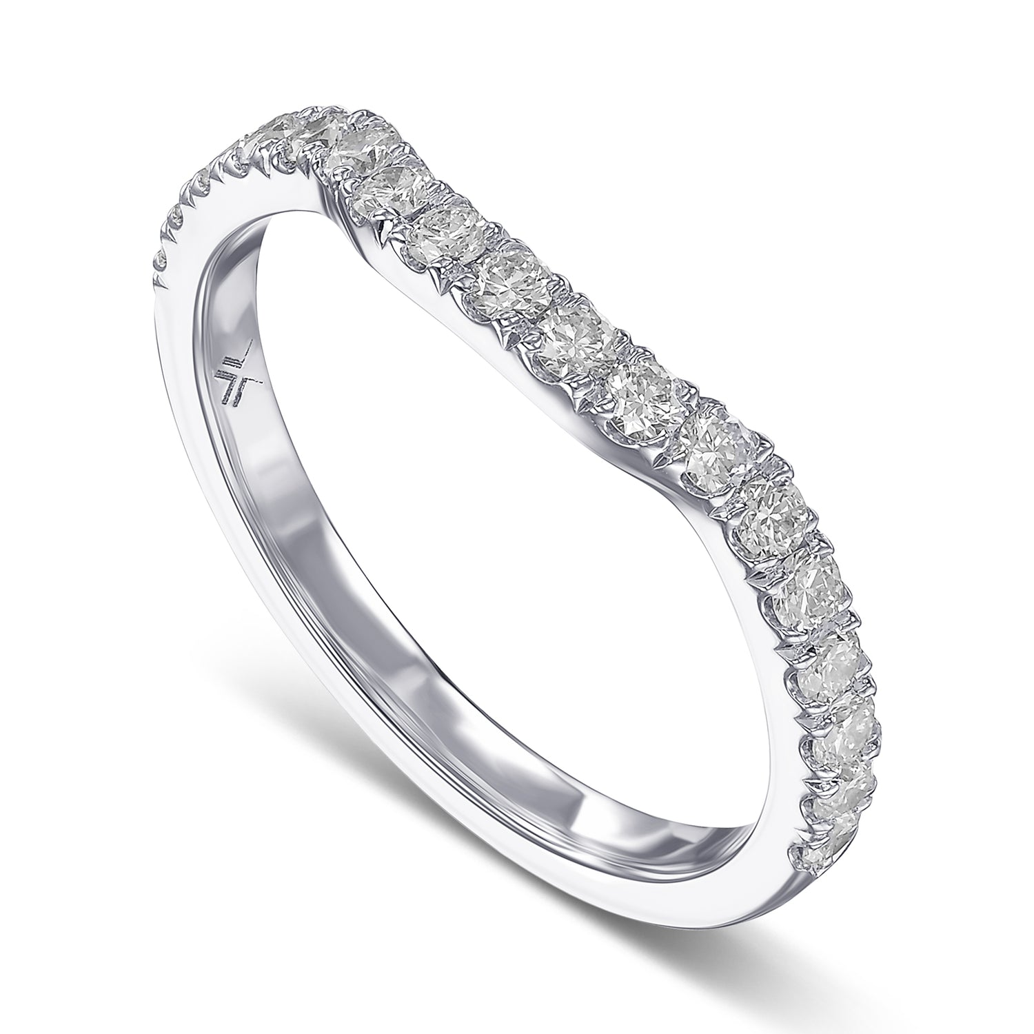 Contoured Diamond Wedding Band