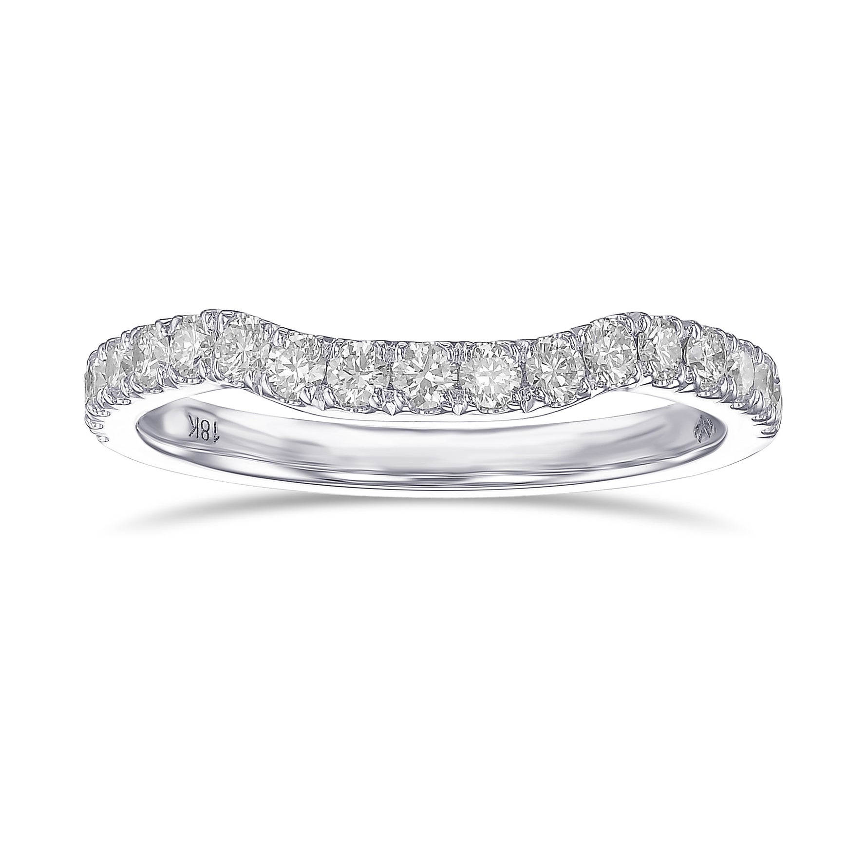 Contoured Diamond Wedding Band