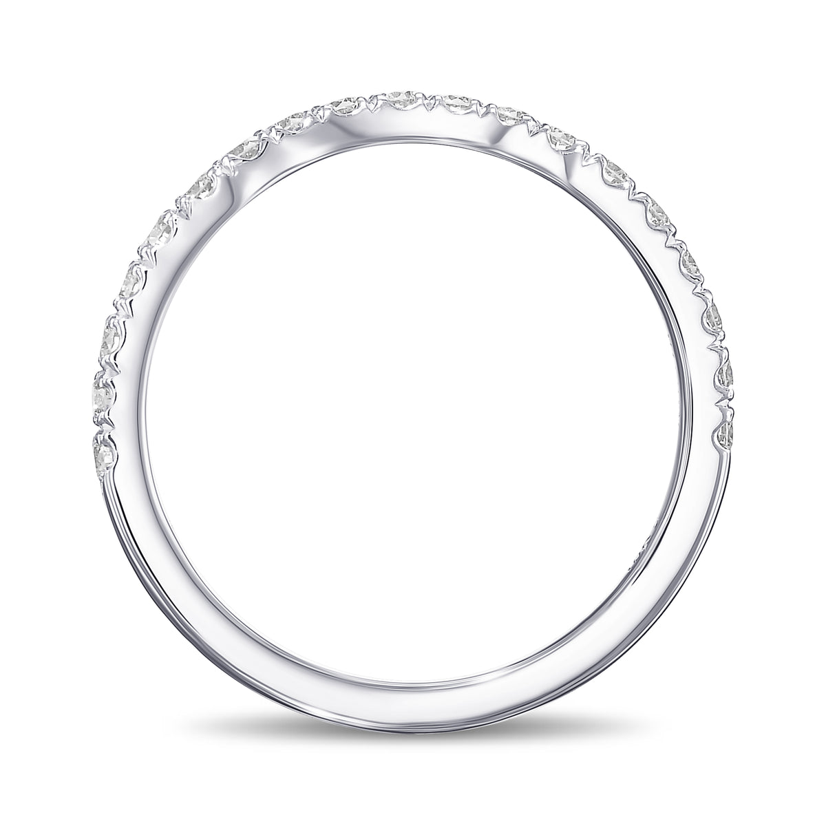Contoured Diamond Wedding Band