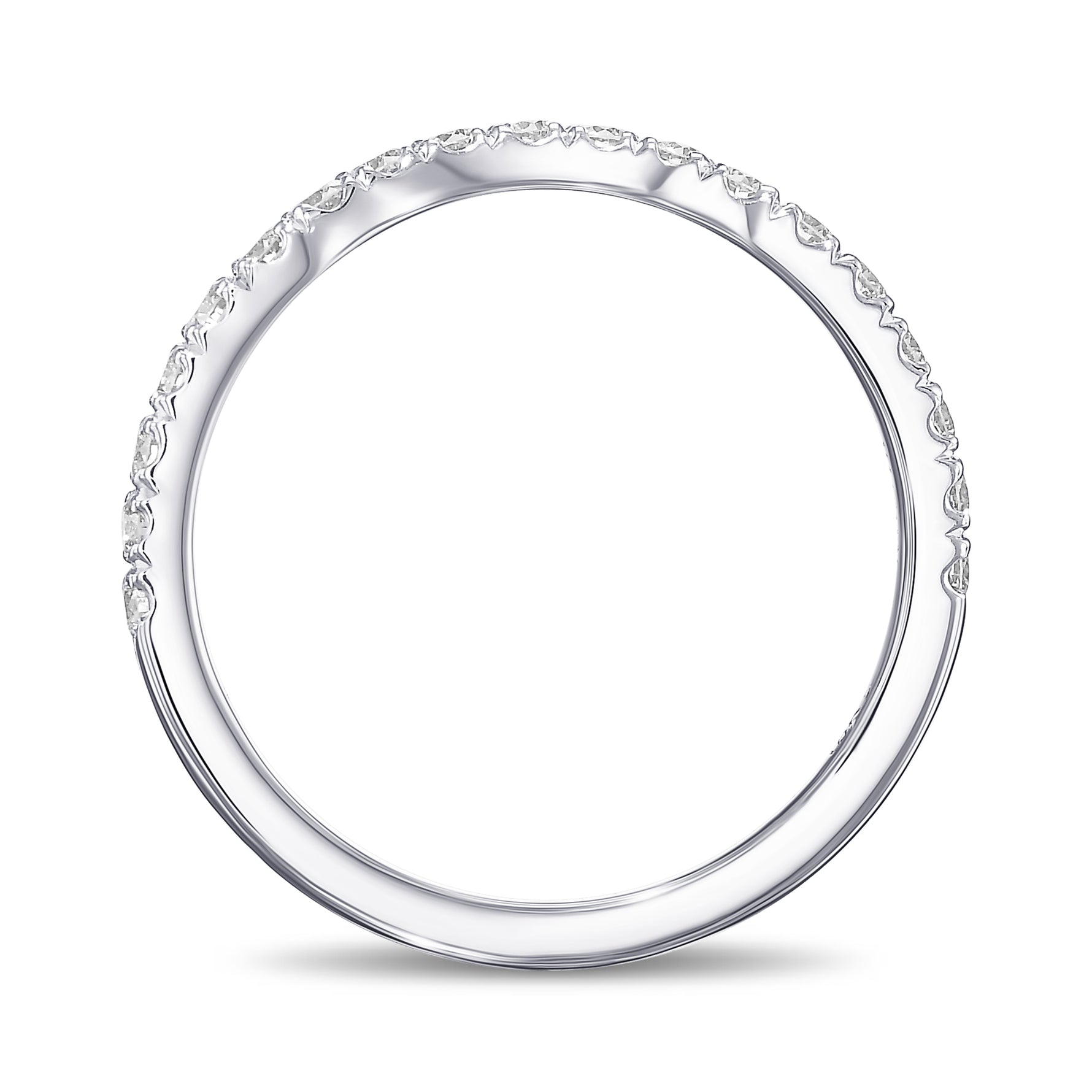 Contoured Diamond Wedding Band