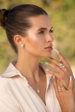 Fancy Intense Yellow Oval Two Stone Halo Diamond Crossover Ring