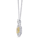 Fancy Yellow Cushion Halo Diamond Pendant