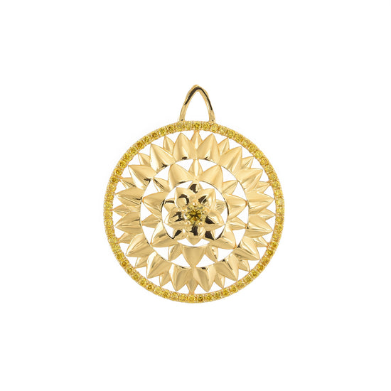 Fancy Deep Brownish Greenish Yellow Diamond Pendant