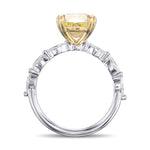 Fancy Yellow Cushion & Marquise Side-stone Diamond Ring