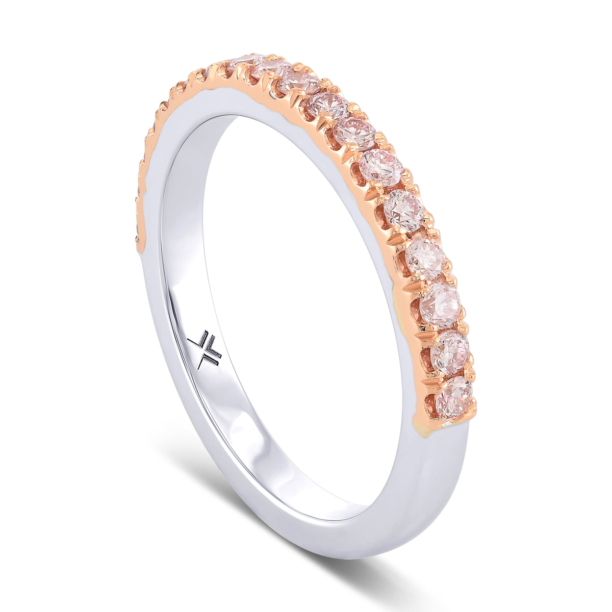 Fancy Light Pink Diamond Half Eternity Ring