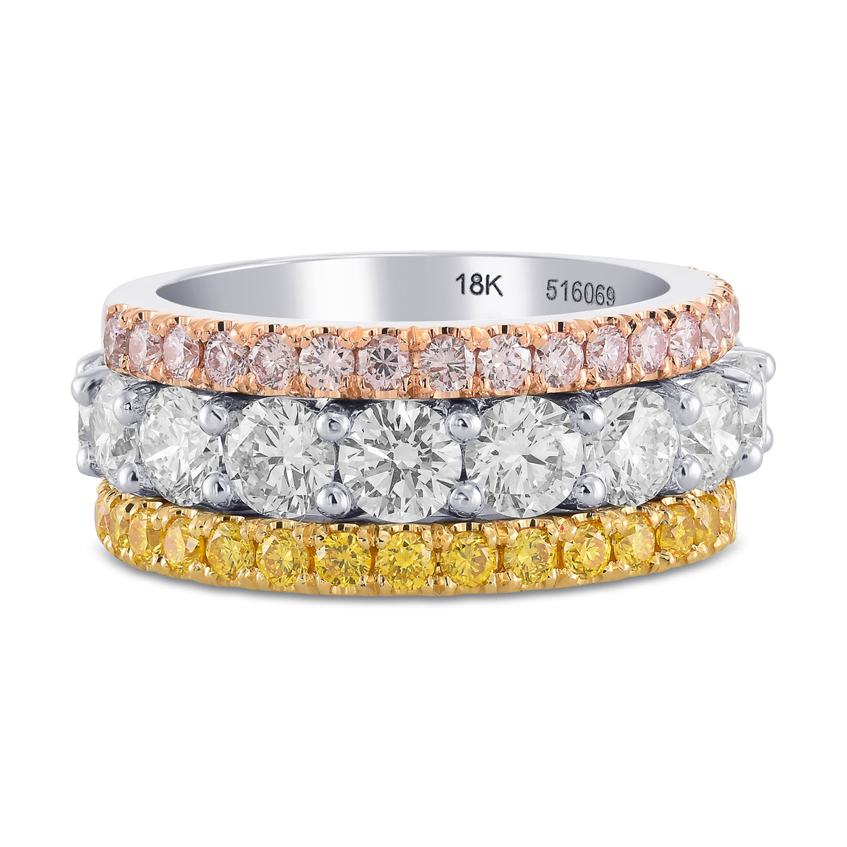 Fancy Light Pink Diamond Half Eternity Ring