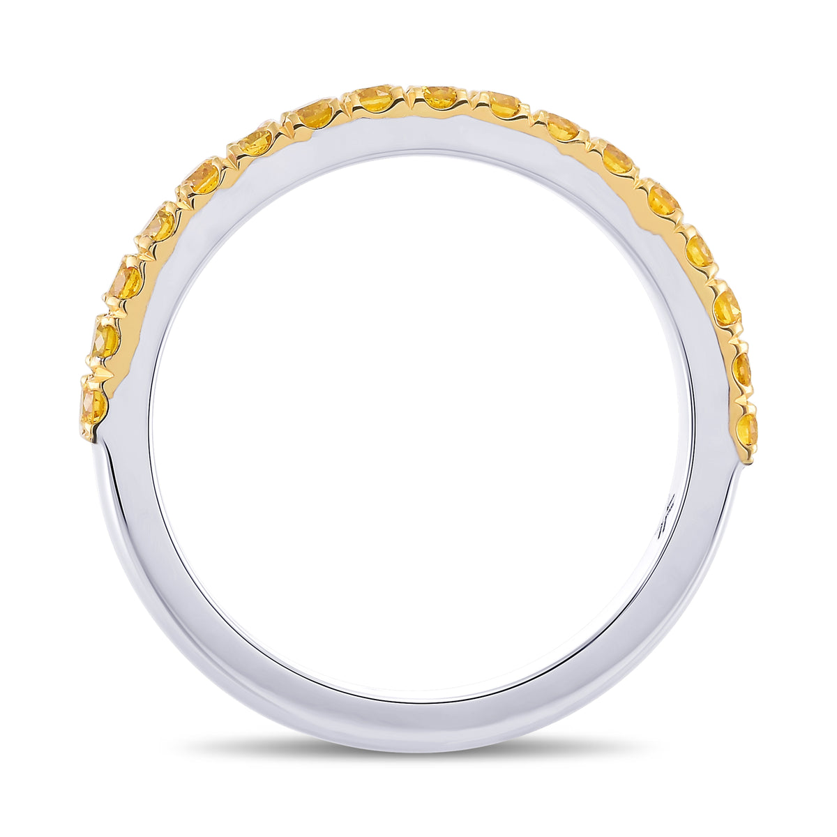 Canary Fancy Vivid Yellow Diamond Half Eternity Wedding Band