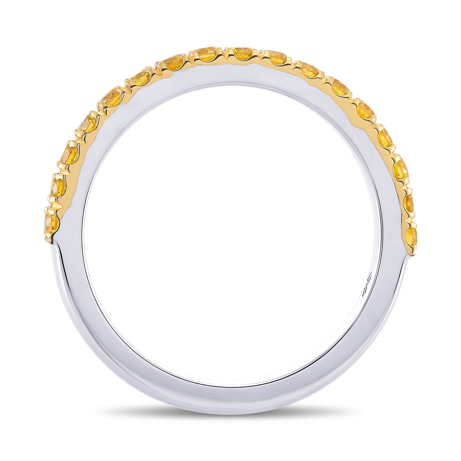 Canary Fancy Vivid Yellow Diamond Half Eternity Wedding Band