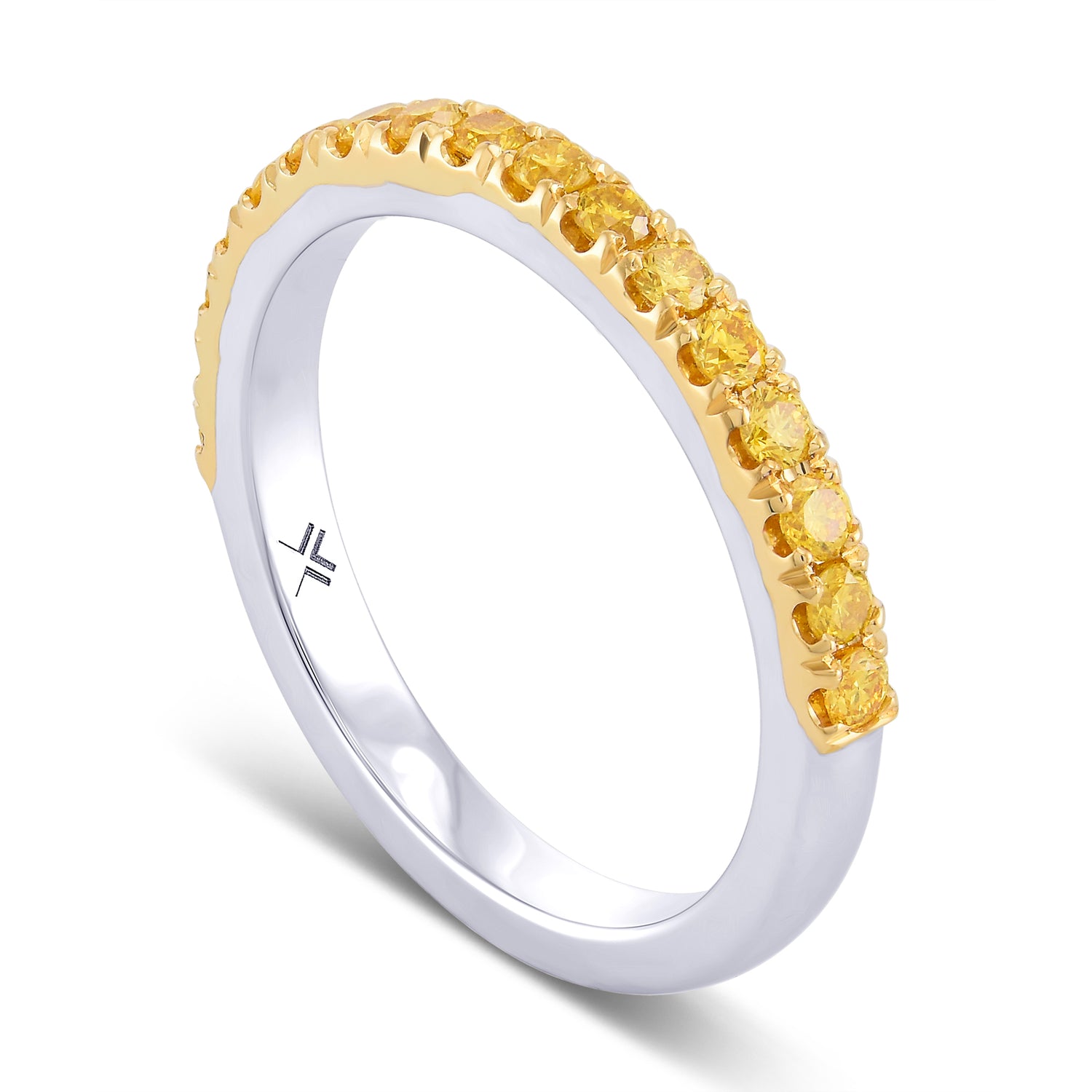 Canary Fancy Vivid Yellow Diamond Half Eternity Wedding Band