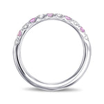 Pink Sapphire & White Diamond Wedding Band