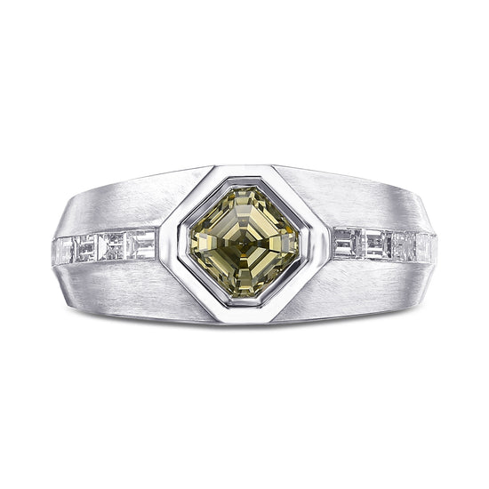 Chameleon Asscher Men's Diamond Ring