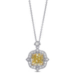 Fancy Yellow Cushion Diamond Vintage-Style Pendant