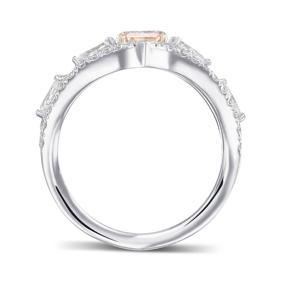 Fancy Brownish Orangey Pink Radiant Extraordinary Diamond Ring