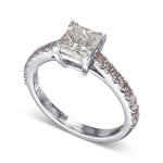 Princess Cut & Pink Diamond Engagement Ring