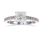 Princess Cut & Pink Diamond Engagement Ring