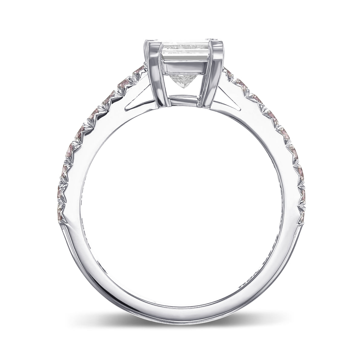 Princess Cut & Pink Diamond Engagement Ring