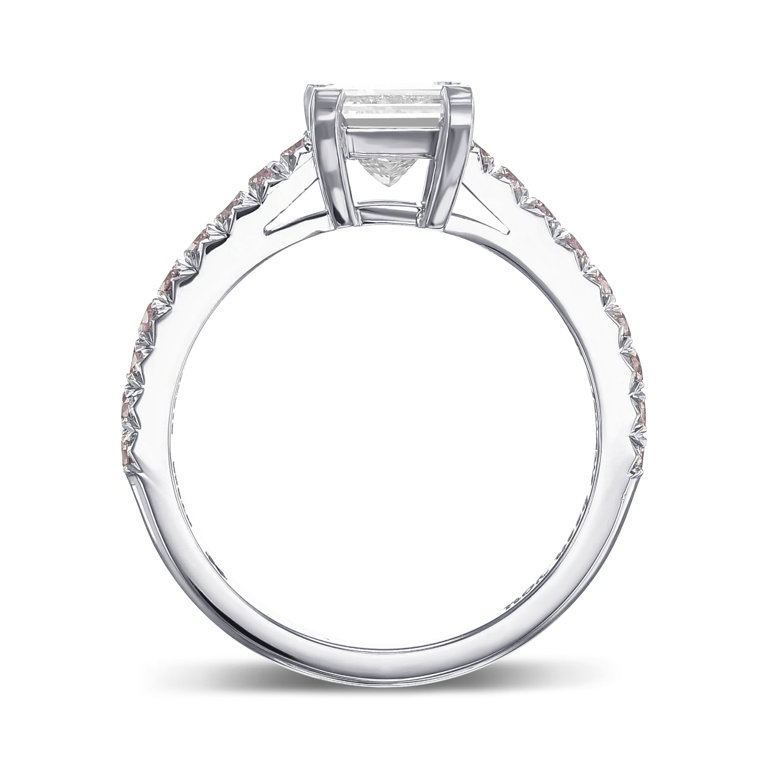 Princess Cut & Pink Diamond Engagement Ring