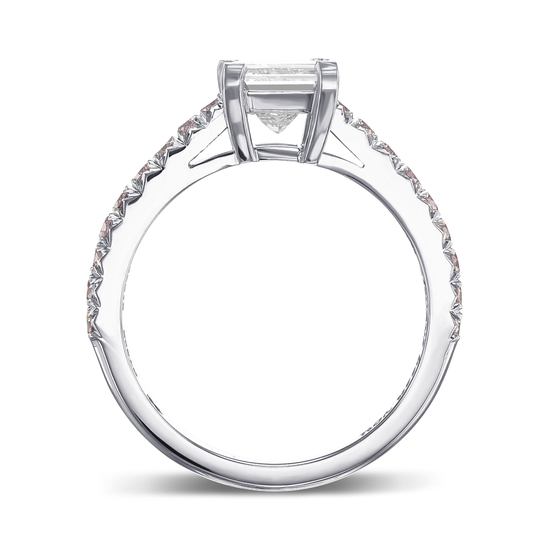 Princess Cut & Pink Diamond Engagement Ring