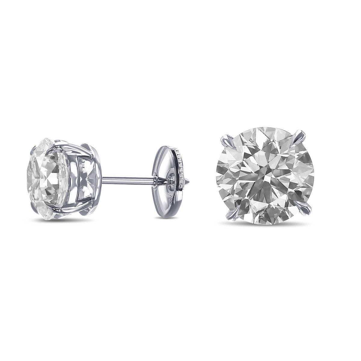 Round Brilliant Stud Diamond Earrings