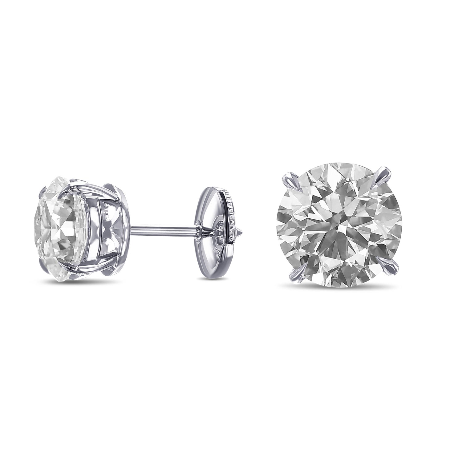 Round Brilliant Stud Diamond Earrings