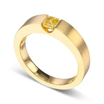 Fancy Vivid Yellow Radiant Men's Diamond Ring
