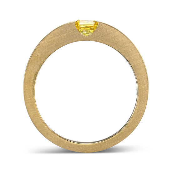 Fancy Vivid Yellow Radiant Men's Diamond Ring