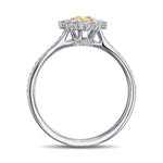 Fancy Yellow Marquise Halo Diamond Ring