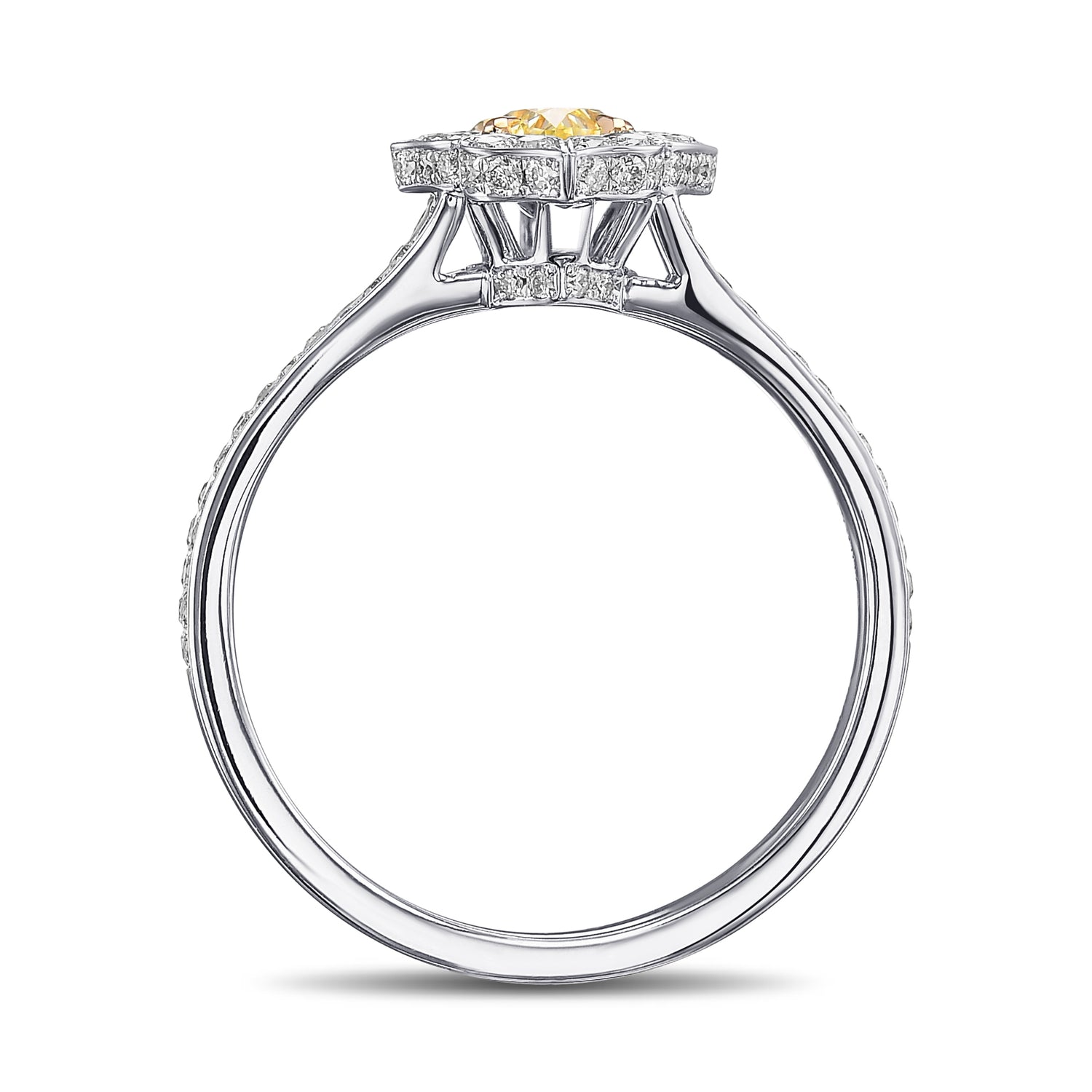 Fancy Yellow Marquise Halo Diamond Ring