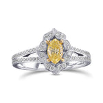 Fancy Yellow Marquise Halo Diamond Ring