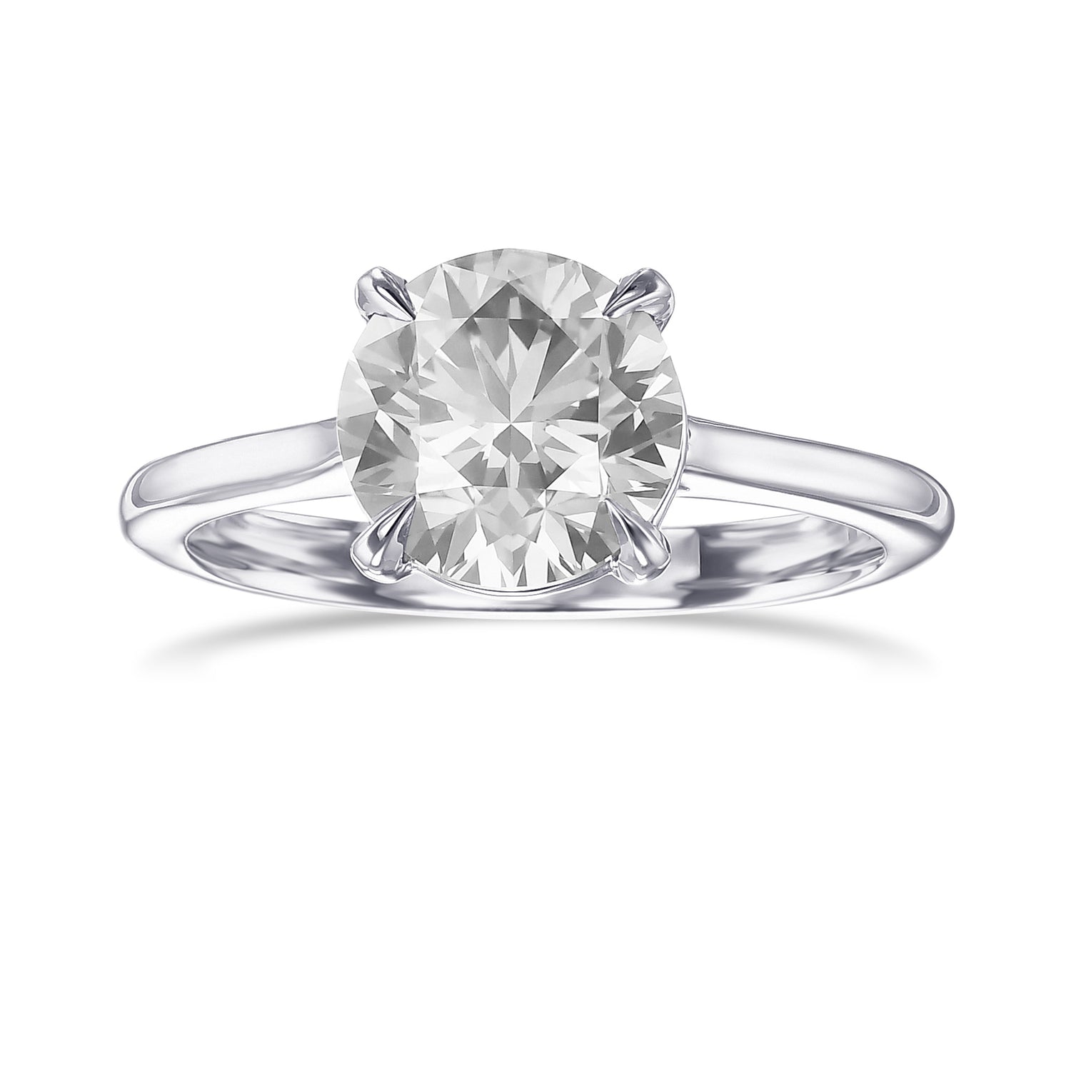 Fancy Gray Round Diamond Solitaire Ring