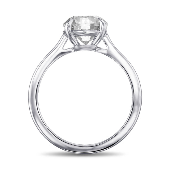 Fancy Gray Round Diamond Solitaire Ring