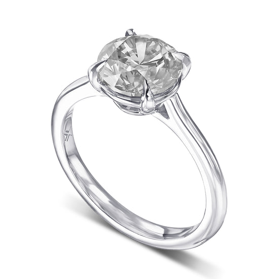 Fancy Gray Round Diamond Solitaire Ring