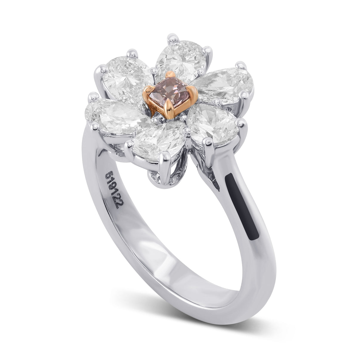 Fancy Brown Pink Cushion Extraordinary Pear Diamond Ring