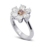 Fancy Brown Pink Cushion Extraordinary Pear Diamond Ring