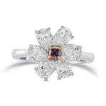 Fancy Brown Pink Cushion Extraordinary Pear Diamond Ring